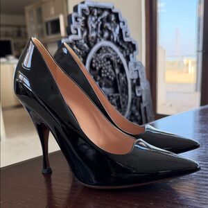 Sleek Black Patent Leather Heels